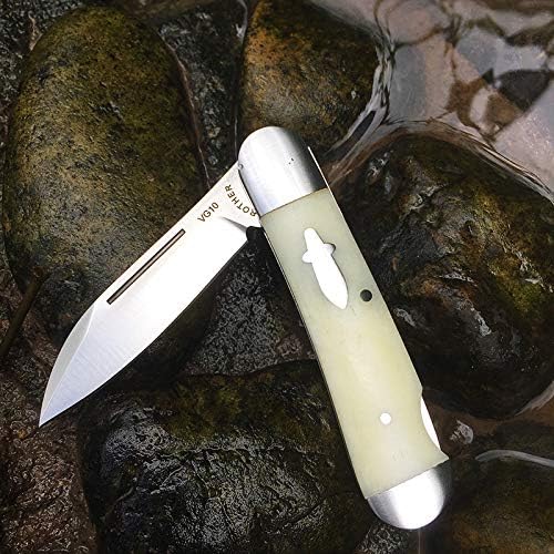 Watchman 1503BN Cowfish VG10 Blade Knife Bone Grips Lockback Pocket Knife …