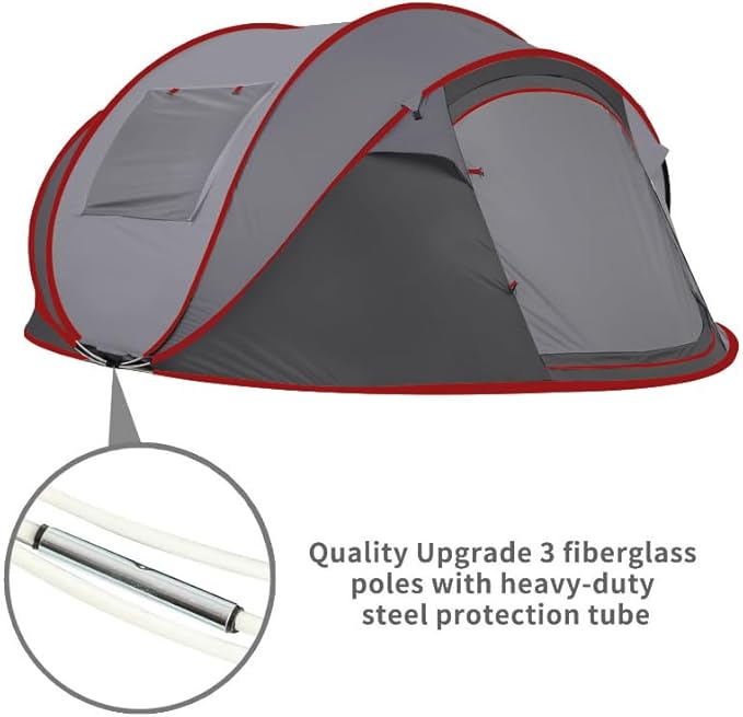 Instant Pop Up Camping Tent, 5-6 Person Tents,Automatic Set Up Tent in 3 Seconds,Waterproof Sunshade Family Tent,Portable Lightweight Dome Tent for Outdoor Camping,Hiking,Travel & Beach