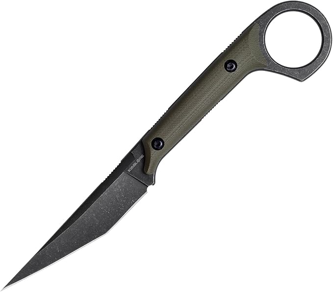 KS527 Fixed Blade Knife, D2 Blade G10 Handle for Men Women, with Kydex Sheath, Utility Knife for EDC Survival Hiking Camping Outdoor Everyday (Green)