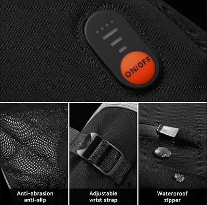Heated Mittens Gloves for Women Men 7.4V 22.2WH Electric Rechargeable Waterproof Ski Gloves for Winter Work Skiing Snowboarding Hiking Fishing Camping