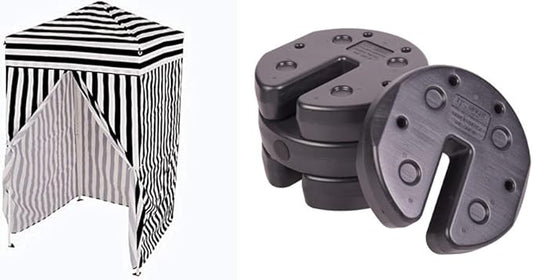 Impact 4'x4' Pop up Changing Dressing Room & US Weight Tailgater Canopy Weights with No-Pinch Design for Easy, Safe Installation, and Removal to Secure Tents, Canopies, and Umbrellas at Outdoor Events