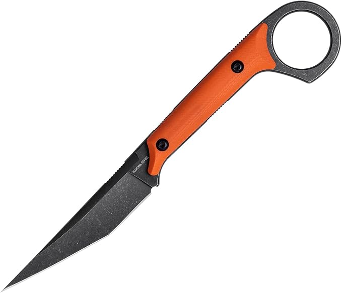 KS527 Fixed Blade Knife, D2 Blade G10 Handle for Men Women, with Kydex Sheath, Utility Knife for EDC Survival Hiking Camping Outdoor Everyday (Orange)