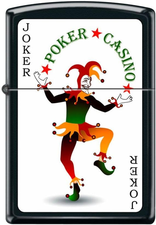 Zippo Lighter- Joker Card Casino Black Matte Windproof Lighter #Z5051