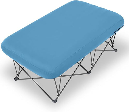 KAMPKEEPER Camping Cot,Camping Cots for Adults,Folding Camping Cot with Inflatable Air Mattress and Carry Bag,for Outdoor Travel Camp Beach Vacation (not Included The Airpump)
