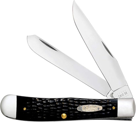 Case WR Pocket Knife Jigged Black Synthetic Trapper #22860 (2254 SS)