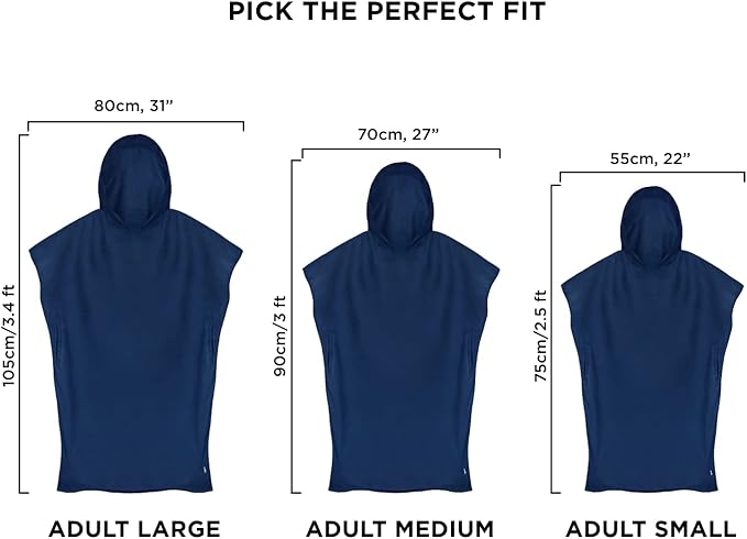 Dock & Bay Adult Poncho - Hooded Towel with Deep Pockets, Changing Robe - Quick Dry - Compact, Lightweight - Includes Bag