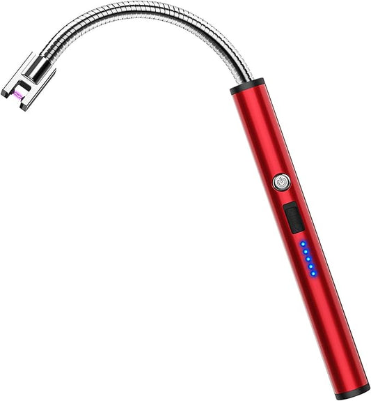RONXS Lighter Electric Lighter Rechargeable Arc USB Candle Lighters with LED Battery Display, Flexible Neck Windproof Flameless Plasma Long Lighters for Candle BBQ Camping