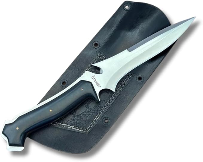 Handmade Krauser RE4 Knife | D2 Steel 12 inches | Hunting | Gaming | Camping | Leather Cover