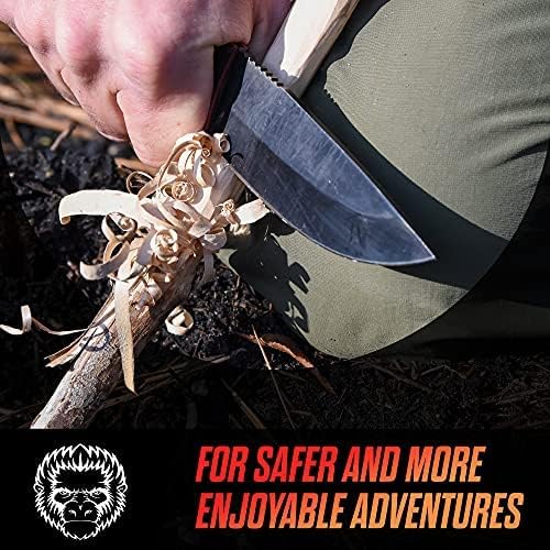 Holtzman's Gorilla Survival 'Naked Bloodline' Full Tang 1095 High Carbon Steel Fixed Blade Survival Knife with Kydex Sheath