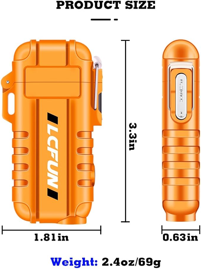 LcFun Electric Lighter, USB C Rechargeable Lighter, 360°Flexible Neck Arc Lighter, Plasma Lighters with LED Battery Display & Flashlight, Windproof & Waterproof Lighters for Candle, Camping, Survival