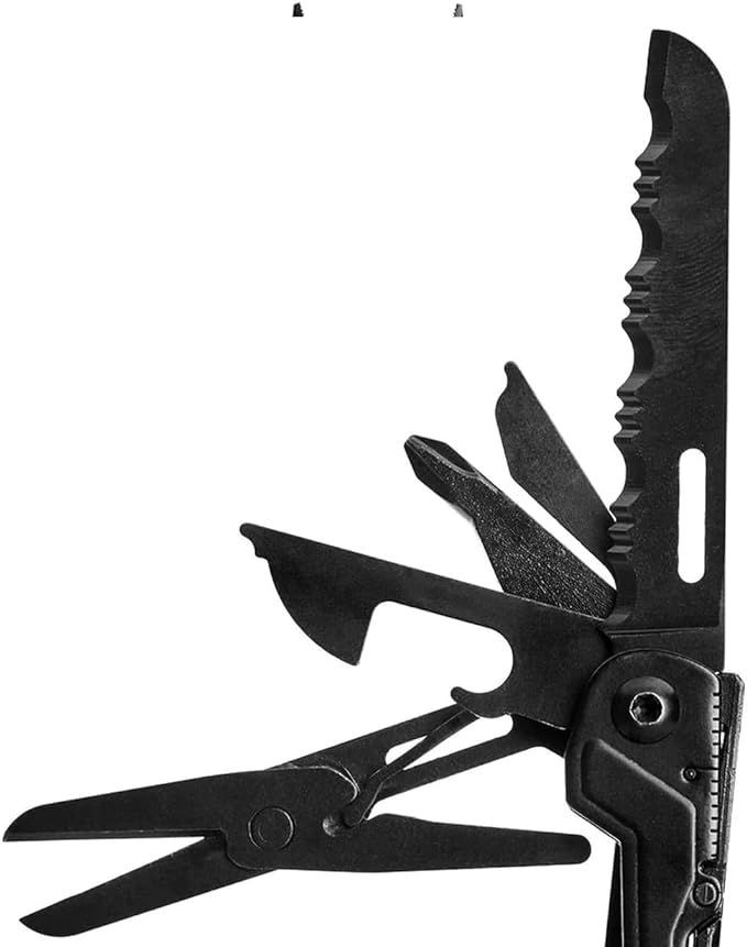 SOG PowerPint Mini Compact Stainless Steel Multi-Tool, 18 Lightweight Specialty Tools & SOG Multitool Pliers Pocket Knife, Black