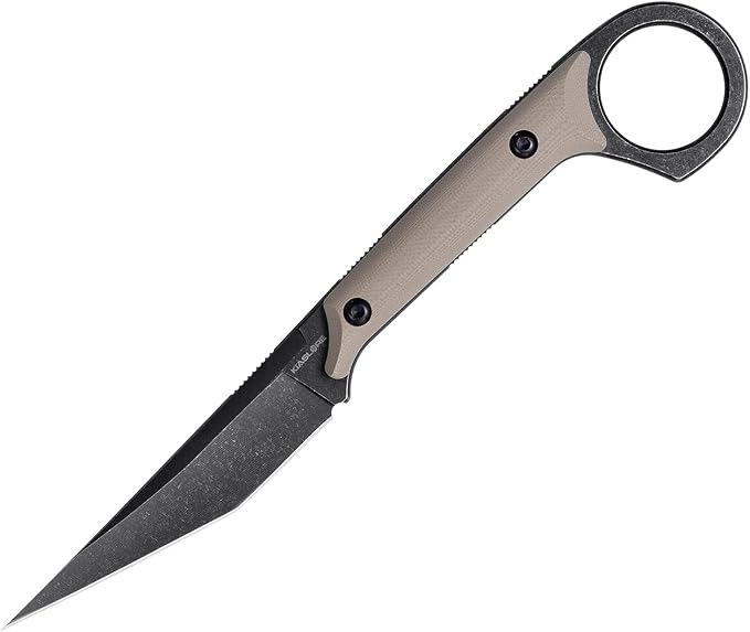 KS527 Fixed Blade Knife, D2 Blade G10 Handle for Men Women, with Kydex Sheath, Utility Knife for EDC Survival Hiking Camping Outdoor Everyday (Tan)