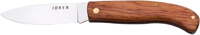 Joker NB77 Piston Pocket Knife with bubinga Wood Handle and 420 Stainless Steel Blade 2.75 inches, Fishing Tool, Hunting, Camping and Hiking