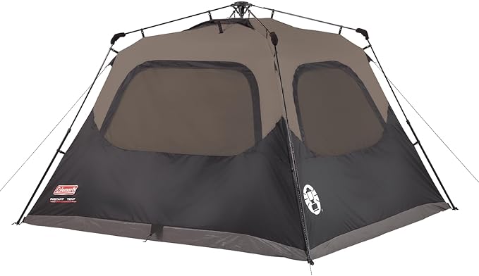 Coleman Instant Tent with 1-Minute Setup, 4-Person Tent with Pre-Attached Poles, Air Vent, & Carry Bag