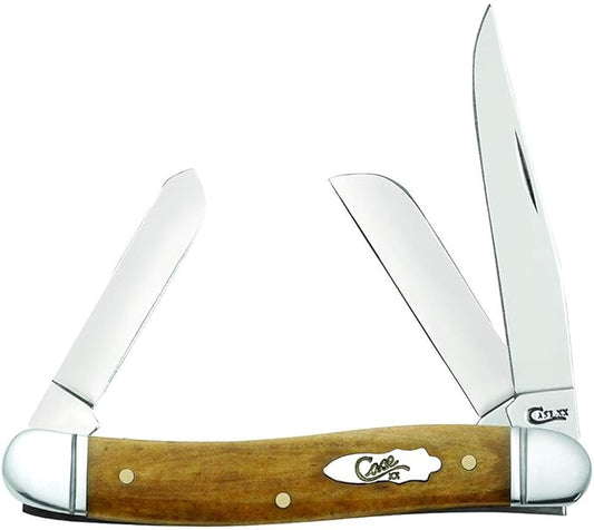 Case WR XX Pocket Knife Smooth Antique Bone Medium Stockman Item #58185 - (6318 SS) - Length Closed: 3 5/8 Inches