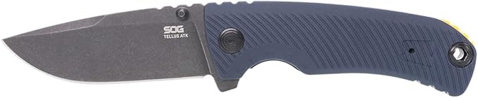 SOG Tellus ATK Outdoor Assisted Opening Frame Lock Folding Knives | Ambidextrous GRN Handle | CRYO 440C Stainless Steel Blade | Adjustable Belt Clip