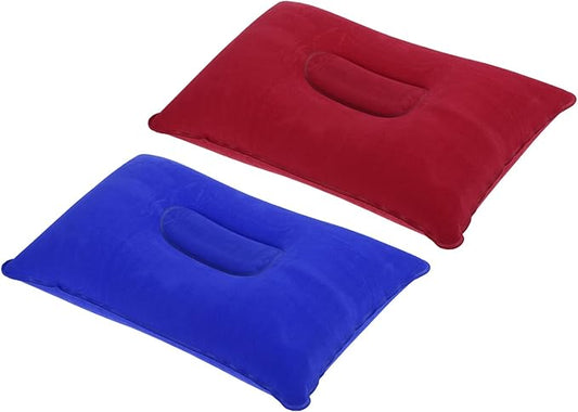 PATIKIL Inflatable Pillow, 2 Pack Ultralight Camping Travel Pillow Desk Rest Neck Support for Hiking Backpacking Office, Red Blue