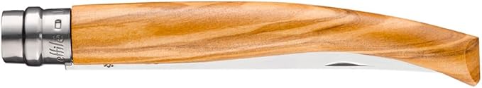 Opinel Effile Slimline Series Folding Fillet Knife – Slim Blade Folding Knife, Virobloc Locking Collar, Sustainably Harvested Wood Handles, Updated Blade Profile (Olivewood/No.12)