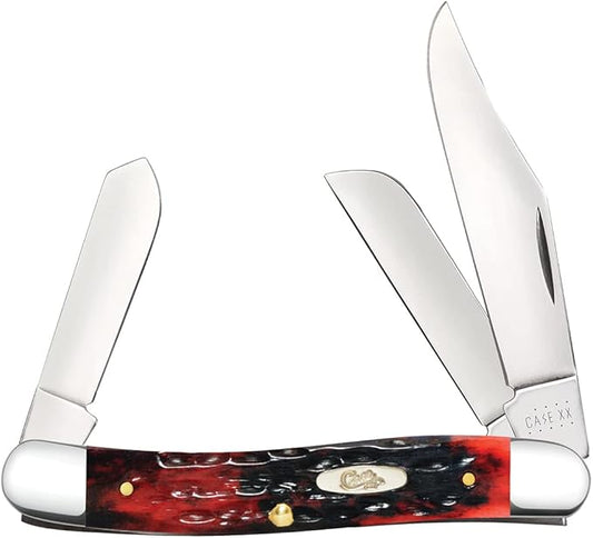 Case XX WR Pocket Knife Stockman Crimson Jig Bone Item #22826 (6347 SS) 3 7/8" Inches Closed