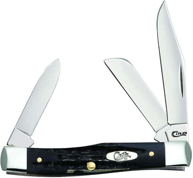 Case WR XX Pocket Knife Jigged Buffalo Horn Medium Stockman Item #65012 - (Bh3032 SS) - Length Closed: 3 5/8 Inches