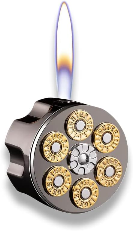 Brightfire, Bright Fire Lighter Vintage Lighter, Butane Lighter Refillable Adjustable, Cool Lighters for Men Gift(No Gas)
