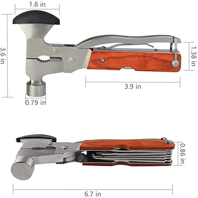Camping Multitool Axe Hatchet,16 in 1 Camping Gear Multitools with Axe Hammer Plier Knife Set for Camping Hiking Outdoor Survival Gear Kit with Axe,Hammer,Plier,Knife,Bottle Opener