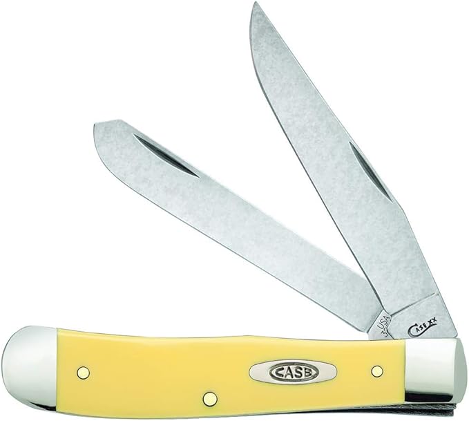 Case WR XX Pocket Knife Yellow Synthetic Trapper W/Clip Item #81091 - (3254C SS) - Length Closed: 4 1/8 Inches