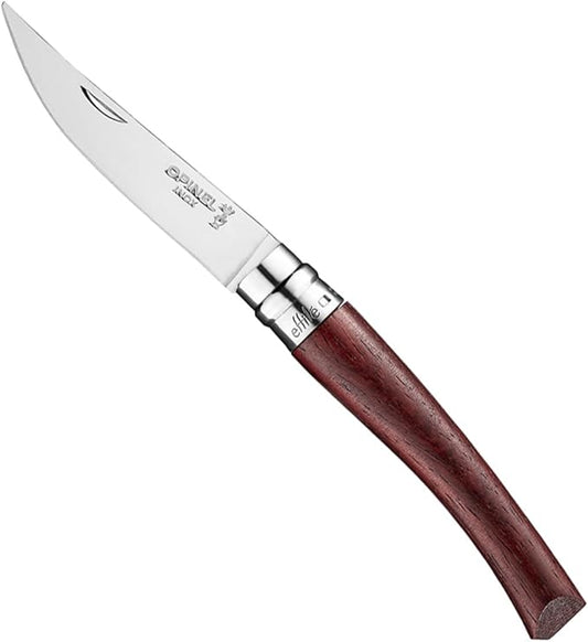 Opinel Effile Slimline Series Folding Fillet Knife – Slim Blade Folding Knife, Virobloc Locking Collar, Sustainably Harvested Wood Handles, Updated Blade Profile (Padouk Wood/No.08)