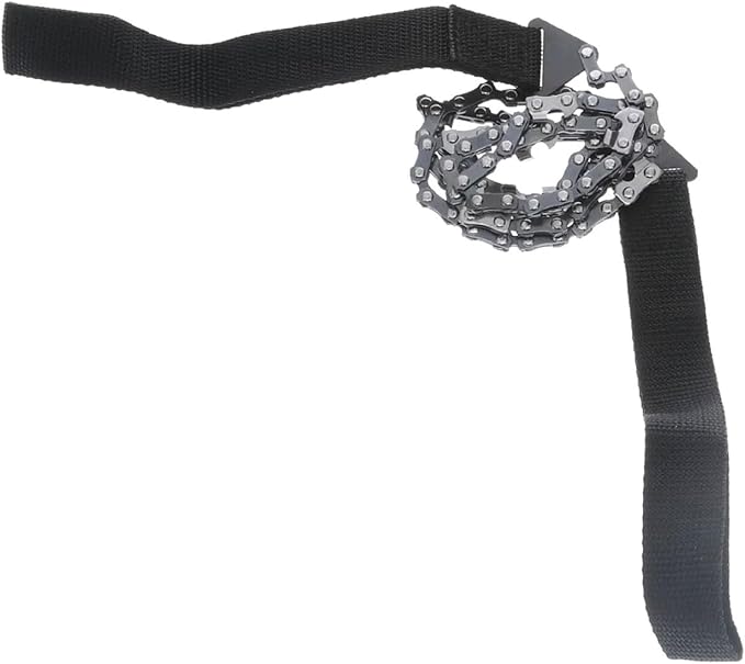 HME Pocket Folding Hand Chain 36 Inches Saw with Nylon Wrist Handle, Tree Cutting Emergency Survival Gear for Camping, Backpacking, Hiking, Hunting