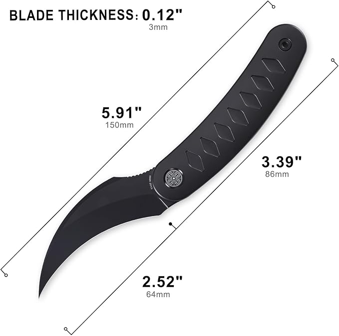 Knife Kage Front Flipper Knife,M390 Stonewashed Pikal Knife,Titanium Handle Pocket Knife Outdoor Folding Knife with Leather Sheath(Purple & Leather Sheath)