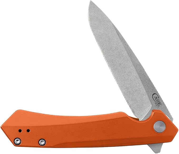 Case XX WR Pocket Knife Kinzua EDC, S35VN Spear Blade, Orange Anodized Aluminum Handle W/Clip #64696 (KINZUA) 4 3/4" Inches Closed