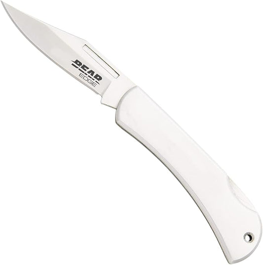 Bear Edge Stainless Steel Lockback Silver Pocket Knife