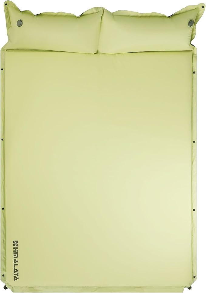 Lightweight Camping Sleeping Pad Inflatable Sleeping Mat Compact Camping Air Mattress with Pillow 2 Person Backpacking Foam Sleeping Pad