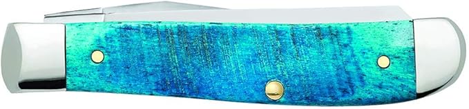 Case XX WR Pocket Knife Mini Trapper Caribbean Blue Jig Bone Item #25593 - (6207 SS) - Length Closed: 3 1/2 Inches