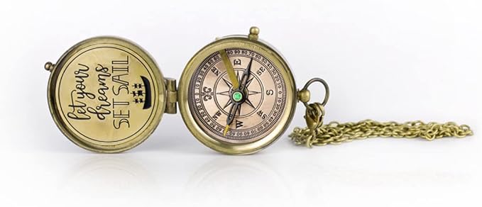 Handmade Antique Vintage Brass Compass | Exquisite Nautical Compass | Home Decor | Pocket Compass Gift for Every Occasion | Super7One