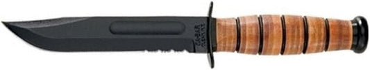 KA-BAR US Army, 7 in., Leather Handle, ComboEdge, Nylon Sheath