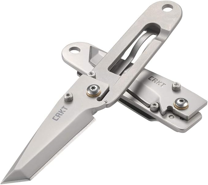 CRKT K.I.S.S. EDC Folding Pocket Knife: Compact Everyday Carry, Dual Grind Tanto, Frame Lock, Skeletonized Handle, Pocket Money Clip, Retail Packaging, 5500C