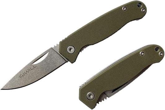 Small Keychain Thin Lightweight Pocket Knife for Kids, Men, Women Everyday Carry, Stainless Steel Blade G10 Handle Mini Pocket Folding Knife for Camping, Hunting, Survival, Outdoors (Green-B) …