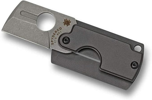 Spyderco Dog Tag Gen 4 Non-Locking Knife with 1.18" CTS BD1 Steel Blade and Durable Black Aluminum Handle - PlainEdge - C188ALP