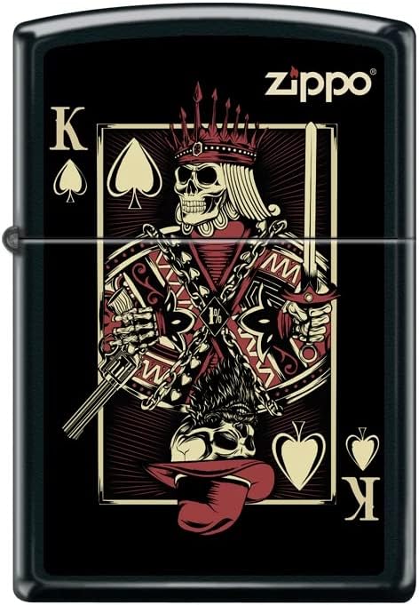 Zippo Lighter-Kingcard Black Matte Windproof Lighter #Z5450