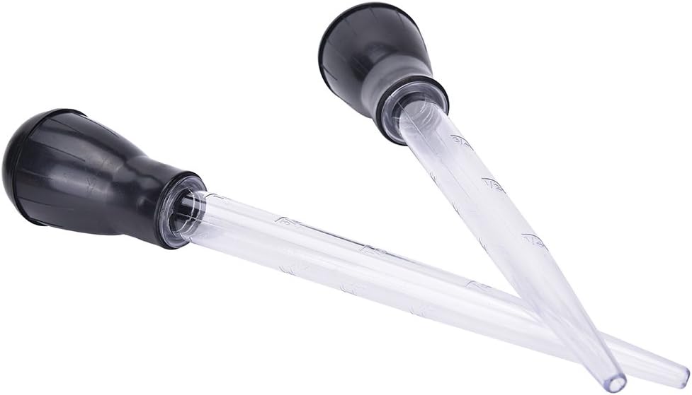 2 Pcs 11-Inch Turkey Baster with Silicone Bulb, Clear, Ideal for Roasting Juices, Butter Drippings, Glazes