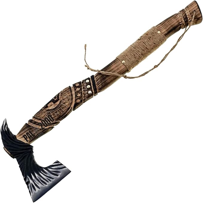 AX-3003 Custom Handmade Carbon Steel Viking Hatchet Axe with Leather Sheath