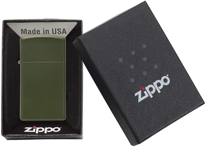 Zippo Slim Green Matte Pocket Lighter