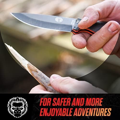 Holtzman's Gorilla Survival 'Naked Bloodline' Full Tang 1095 High Carbon Steel Fixed Blade Survival Knife with Kydex Sheath