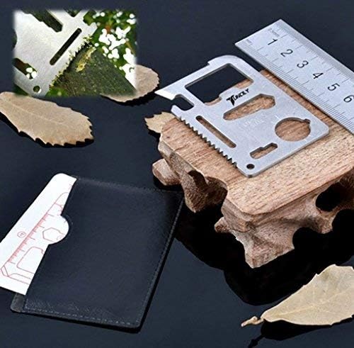 Survival Credit Card Multitool by Tuncily (Silver) - 11 in 1 Wallet Multipurpose Tool, Bottle Opener, Everyday Utility Tactical Multi Tool | Surprise Gift for All Occasions