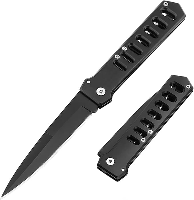 Pocket Folding Knife with 3.1” Stainless Steel Blade and Handle-blade Sharp (black)