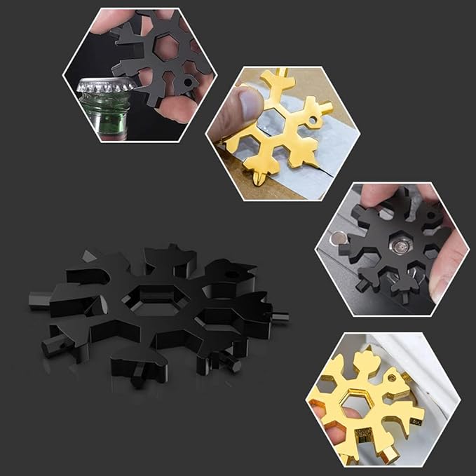 Stocking Stuffers for Adults Men, 2 Pack 18 in 1 Snowflake Multitool, Christmas Gifts for Men, White Elephant Gifts for Adults, Gifts for Dad Who Have Everything, Tool Gift for Him Women Husband Boys