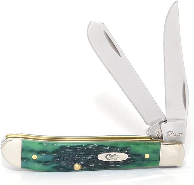 Case XX WR Pocket Knife Mini Trapper Kentucky Bluegrass Jig Bone Item #22761 - (6207 SS) - Length Closed: 3 1/2 Inches