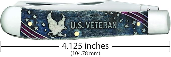 Case WR XX Pocket Knife United States Veterans Trapper Gift Set Item #16300 - (6254 SS) - Length Closed: 4 1/8 Inches