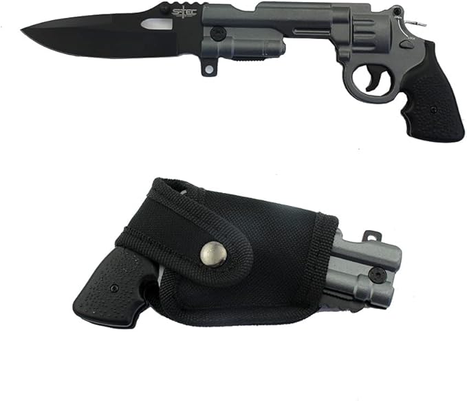 Revolver Folding Knife 44 Mag Assist Open Pocket Knife Tool